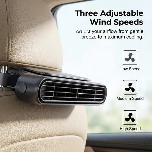 🚗 Frissesség az utazás során – Tölthető autóülés-hűtőventilátor, három sebességfokozat – Utánvéttel is megrendelhető 💨❄️