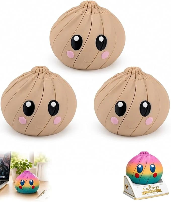 🔥Félárú akció🏷🥟 Aranyos zsemle alakú fidget játék – mozgatható ízületek, ajándékdobozzal
