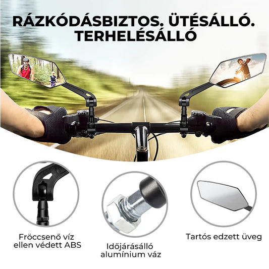 🚴 Univerzális kerékpár-visszapillantó tükör – biztosítja a biztonságos hátsó kilátást, egyszerűen és gyorsan felszerelhető a kormányra