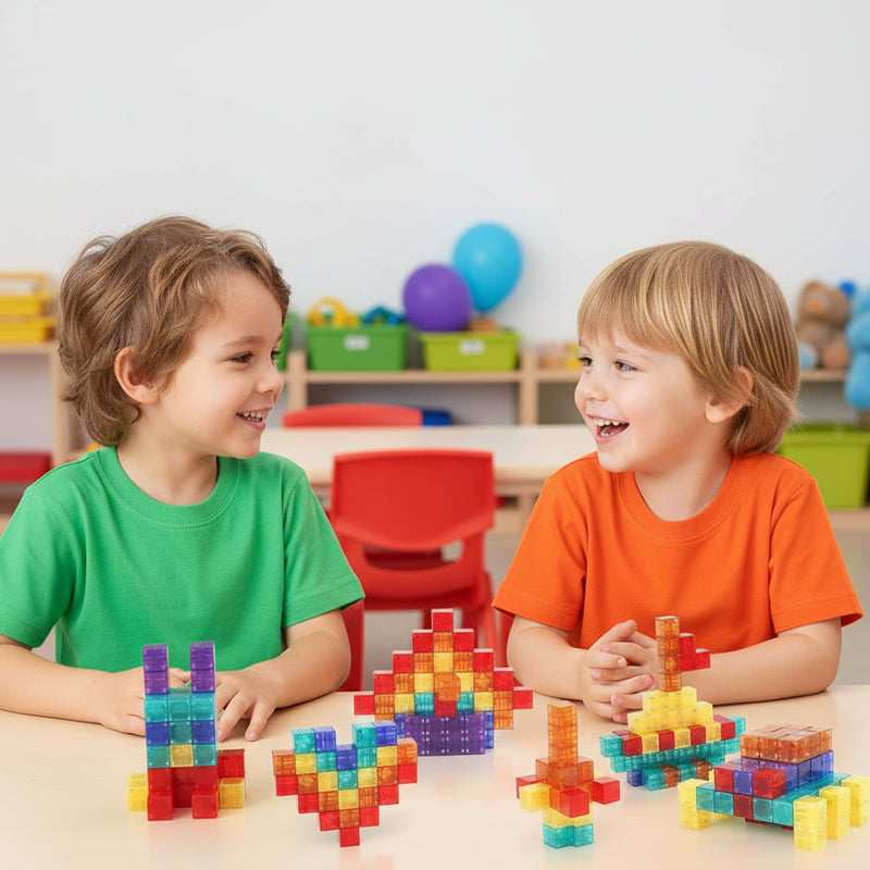 🎁🧲 【50% kedvezmény】 Gyerek mágneses építőelemek | Hatoldalas mágnesek🏗️