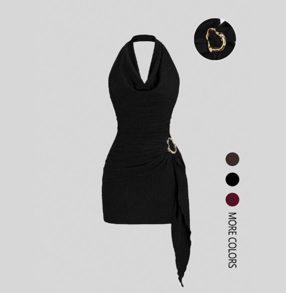 👗💫 Női, hátkivágású, karcsúsító, V-nyakú szabadidőruha