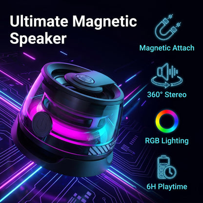 🧲 Mini mágneses okostelefon-hangszóró – rendkívül erős mágneses rögzítés, 360°-os térhatású hangzás, IPX6 vízállóság, mini méretű és hordozható, utánvéttel 🎵