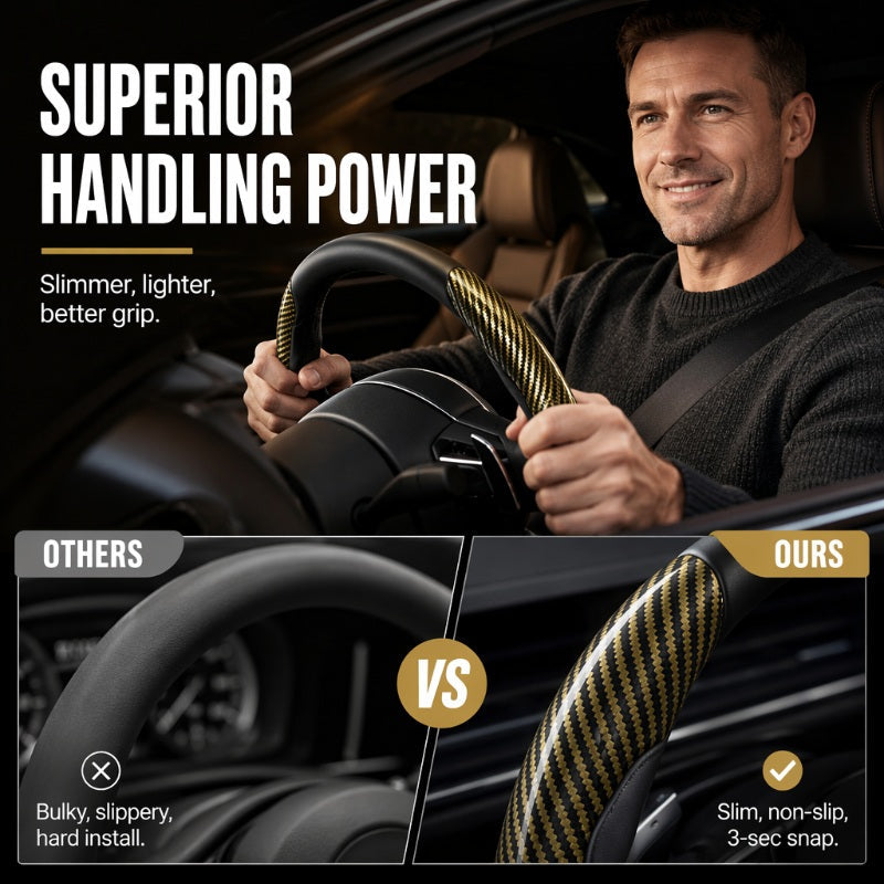 Cserélhető pattintós sport kormányvédő szénszálas mintával | CAR