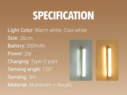 💡LED-es intelligens mágneses mozgásérzékelő – újratölthető🎉