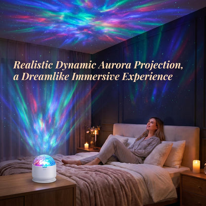 🌌 Távirányítóval ellátott Aurora éjszakai lámpa-vetítő