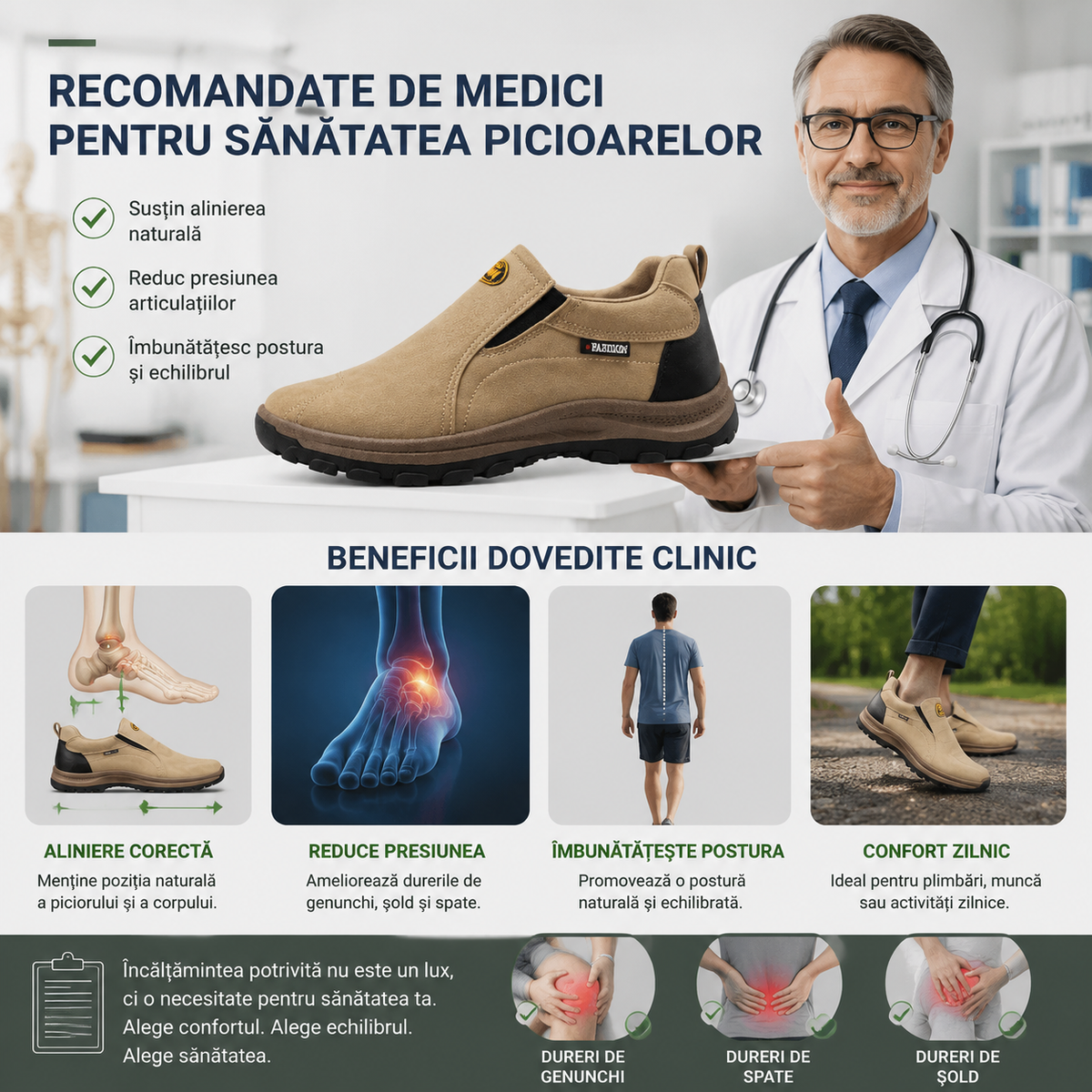 🎁Ultima zi pentru a te bucura de o reducere de 40%, nu o rata! ⏰Fabricați din piele de vițel australiană🐂Suport pentru picioare - ameliorează durerea de picioare✅Impermeabili și antiderapanți, confortabili la mers✅Eleganți și versatili.