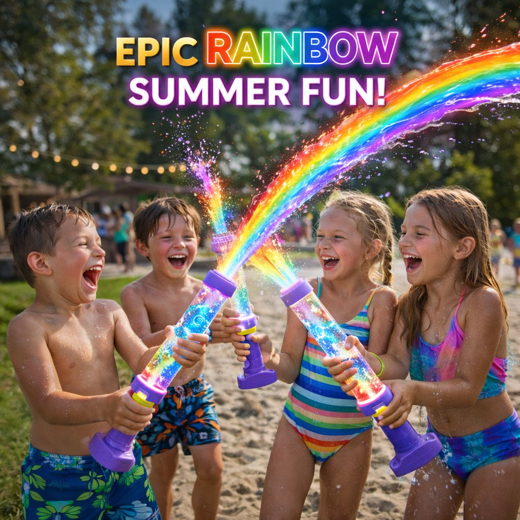 🌊🌈Színes szivárványos LED-es vízipisztoly
