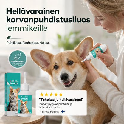 🐱🐶 Háziállatok fülápoló tisztító folyadék puha cseppentőfejjel | PET EAR CLEANER