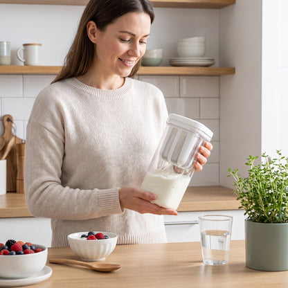 🥛🧀 Háztartási görög joghurt-szűrőedény – könnyedén kiszűri a savót, így otthon is elkészítheti a krémes görög joghurtot – elengedhetetlen kellék az egészséges konyhában