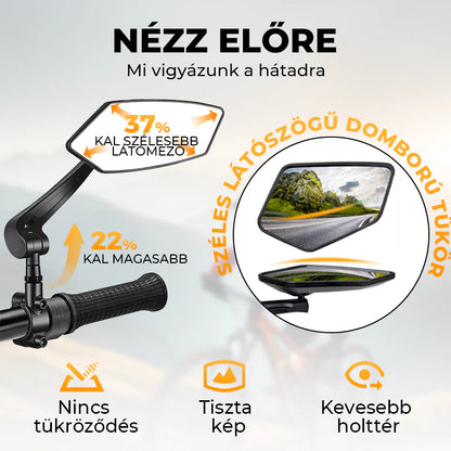 🚴 Univerzális kerékpár-visszapillantó tükör – biztosítja a biztonságos hátsó kilátást, egyszerűen és gyorsan felszerelhető a kormányra