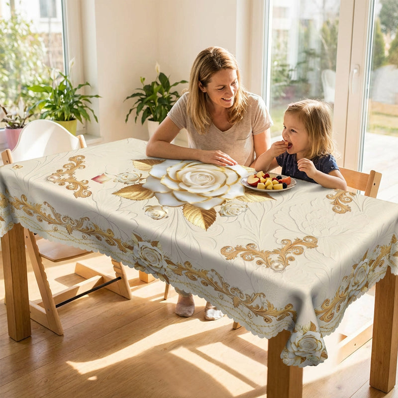 Víz- és foltálló elegáns otthoni asztalvédő szövet | TABLEGOLD