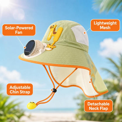 🌞👒 Napenergiával működő ventilátoros sapka – UPF50+ napvédelem + hűsítő szellőzés, a nyári szabadtéri séták „kis légkondicionálója”, utánvéttel