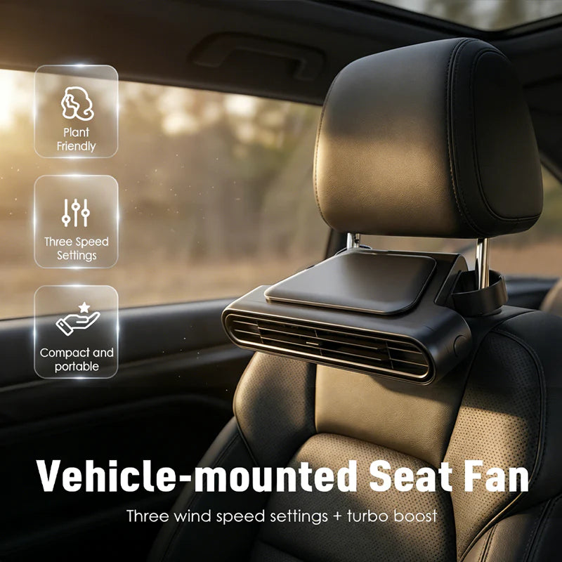 🚗 Frissesség az utazás során – Tölthető autóülés-hűtőventilátor, három sebességfokozat – Utánvéttel is megrendelhető 💨❄️