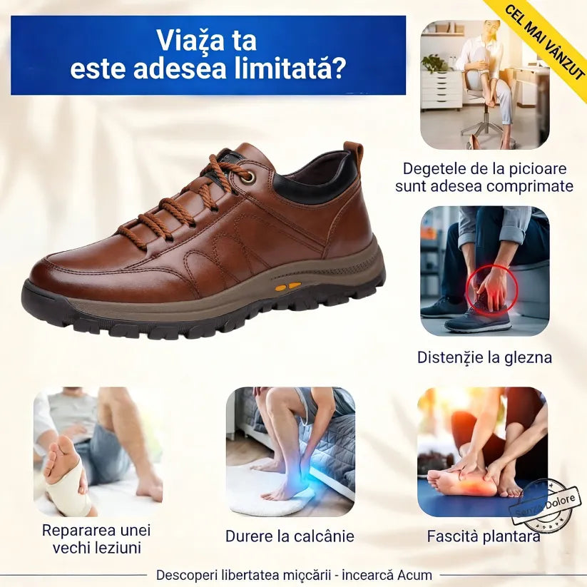 🎁Ultima zi pentru o reducere de 40%, nu ratați!⏰Fabricați din piele de vițel australiană🐂Suport pentru picioare - ameliorează durerea de picioare✅Impermeabili și antiderapanți, confortabili la mers.
