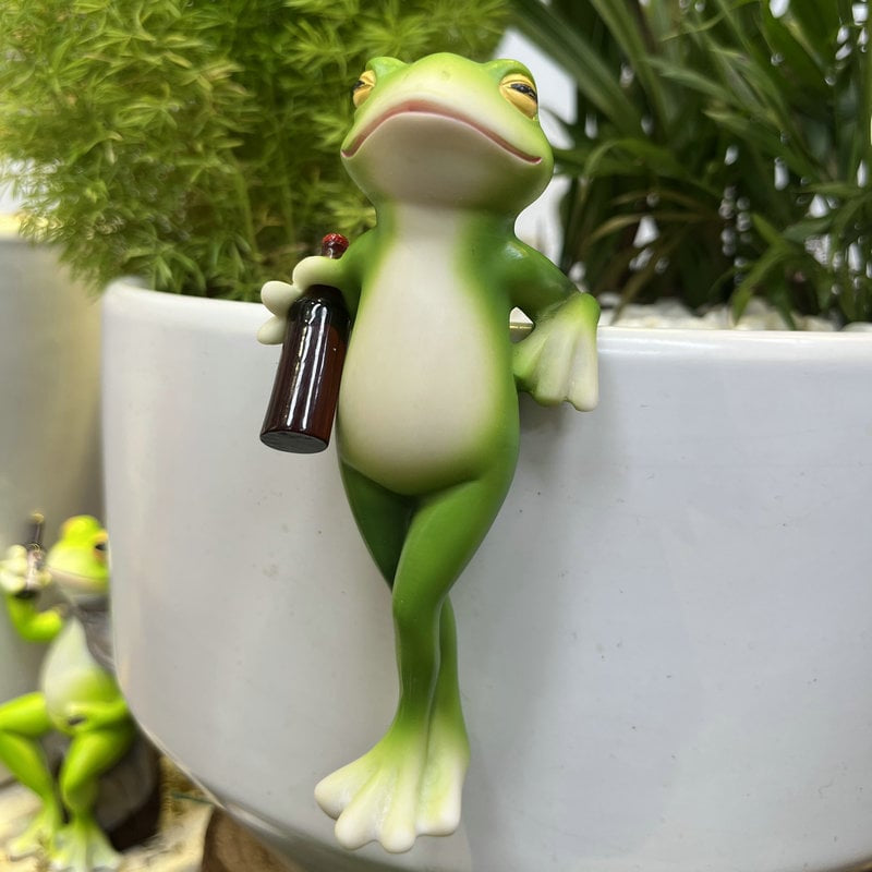 Béka alakú virágcserép-dísz | FROGDEC