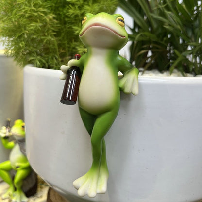 Béka alakú virágcserép-dísz | FROGDEC