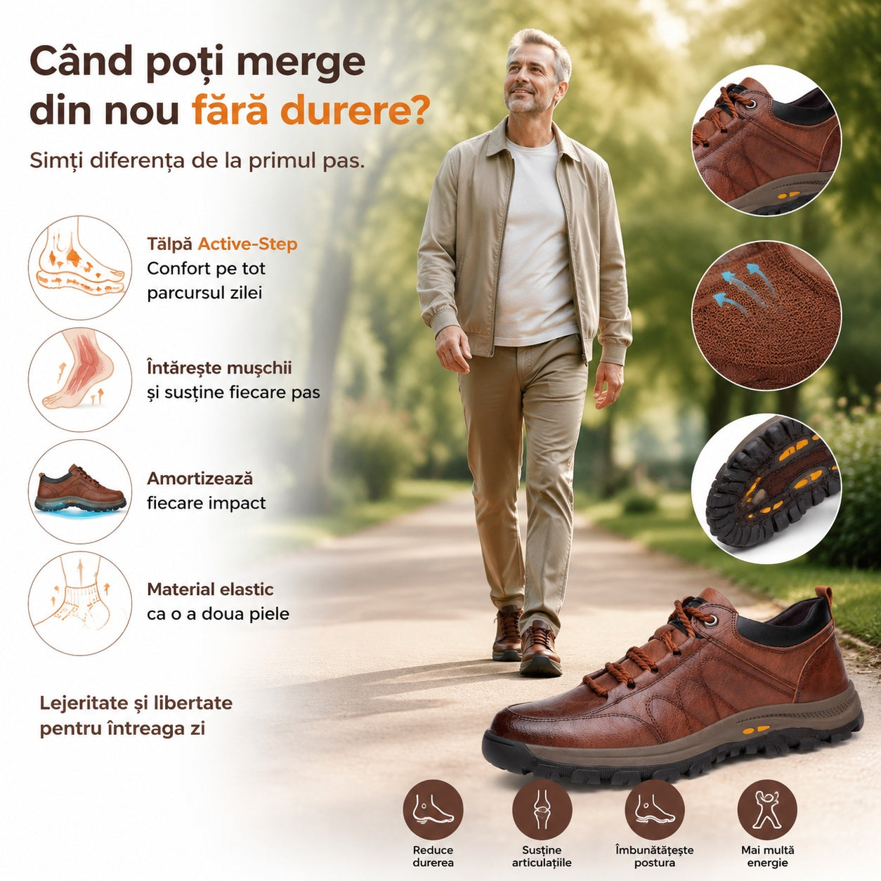 🎁Ultima zi pentru a profita de reducerea de 40%! Nu rata ocazia! ⏰ Ameliorează durerile de picioare și fasciita plantară: încălțăminte ortopedică impermeabilă și antiderapantă.