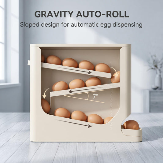 🥚🔄Négyemeletes tojástartó, gördülő tojástároló doboz🧊