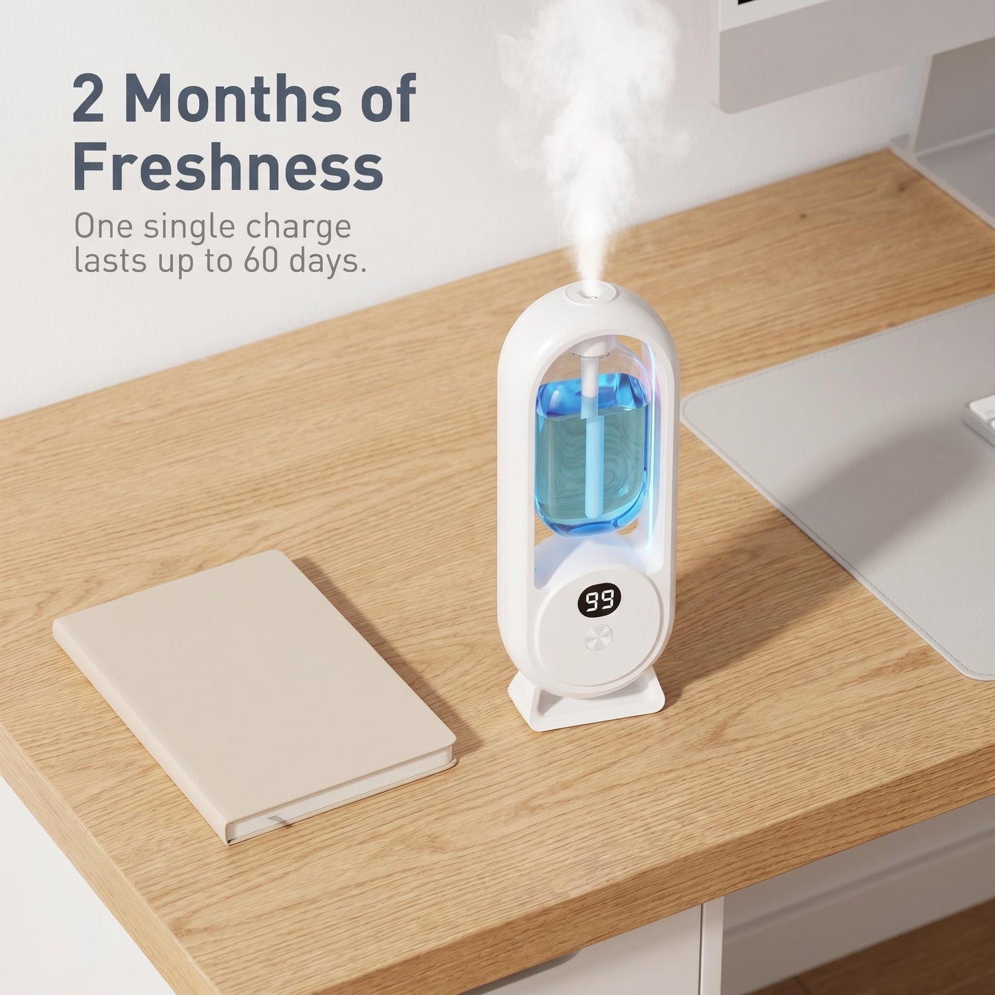 🌸 AromaGlow 360 intelligens illatdiffúzor – automatikus, tartós illatadagolás, 50 méteres hatótávolság, 2 hónapos akkumulátor-üzemidő, 5 időzítési mód, nappaliba, hálószobába és üzleti célokra egyaránt alkalmas, utánvéttel ✨