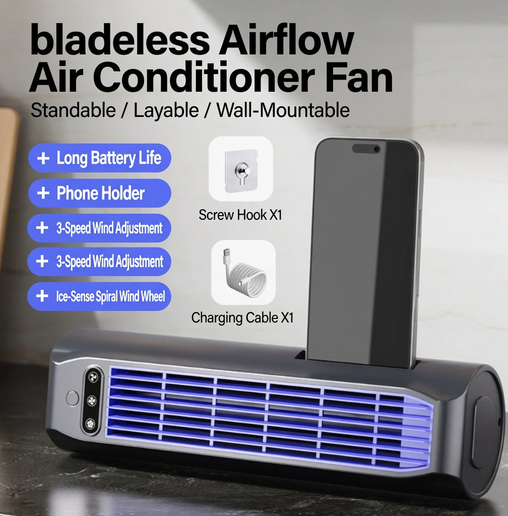 🔥✨Időkorlátozott akció! Asztali, lapát nélküli légkeringető ventilátor – lapát nélküli, biztonságos, nem sérülhet meg a kezed, erőteljesen keringeti a levegőt az egész lakásban, Type-C-n keresztül tölthető, nappaliba, hálószobába és dolgozószobába egyarán