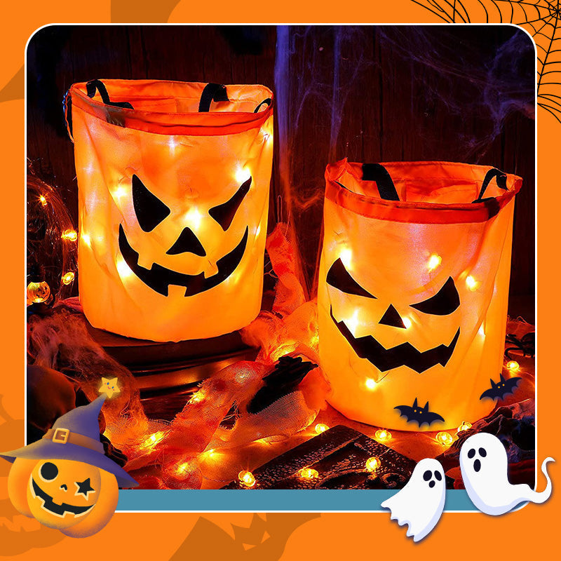 🎃 2026-os akció – Több mint 15 000 darabot adtunk el! ✨ Világító halloweeni tökös táska – LED-es világítással, tágas belső térrel 🍬