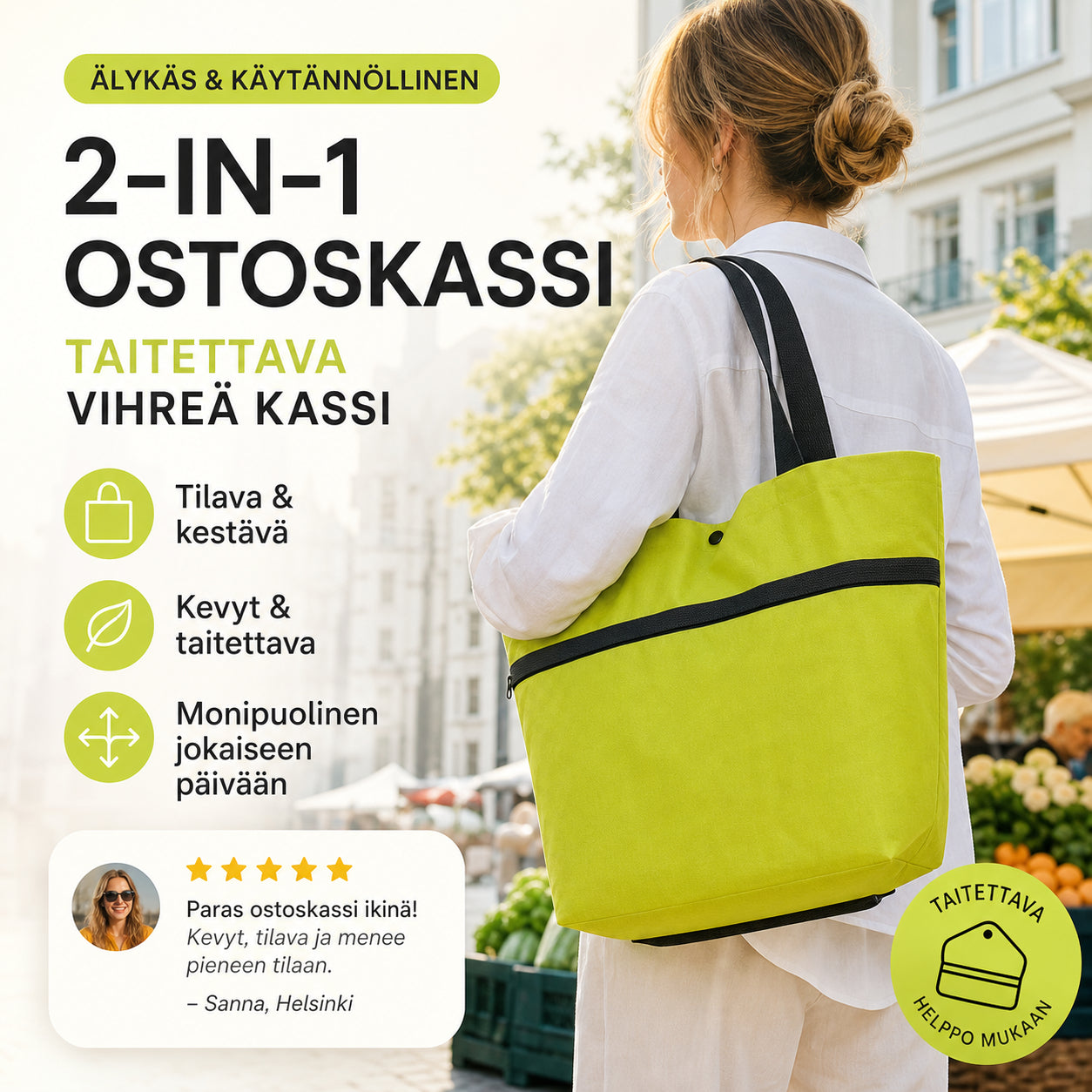 Kerekes összecsukható bevásárlótáska | SHOPROLL