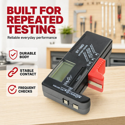 Hordozható digitális akkumulátor állapot ellenőrző műszer AA/AAA/9V elemekhez | BATTERY TESTER