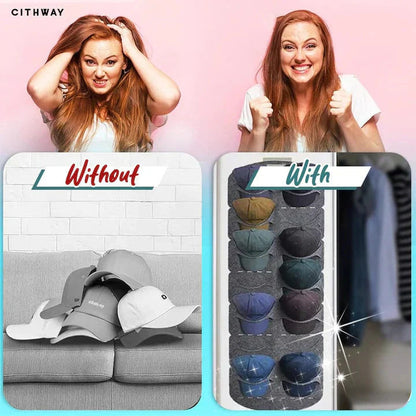 🧢 Több rekesszel ellátott, akasztható sapkákészlet