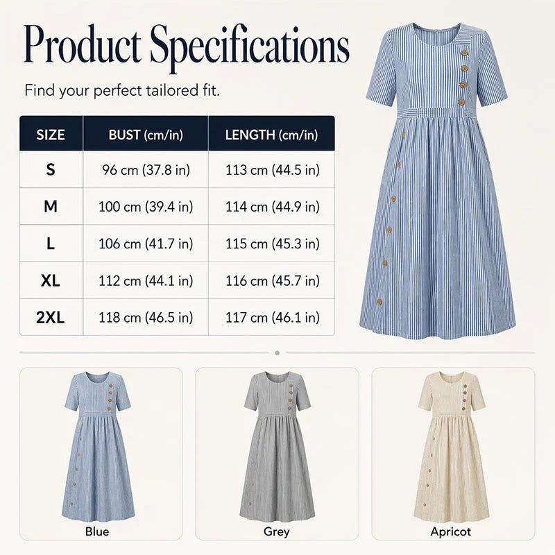 Kényelmes női csíkos hétköznapi ruha | DRESS