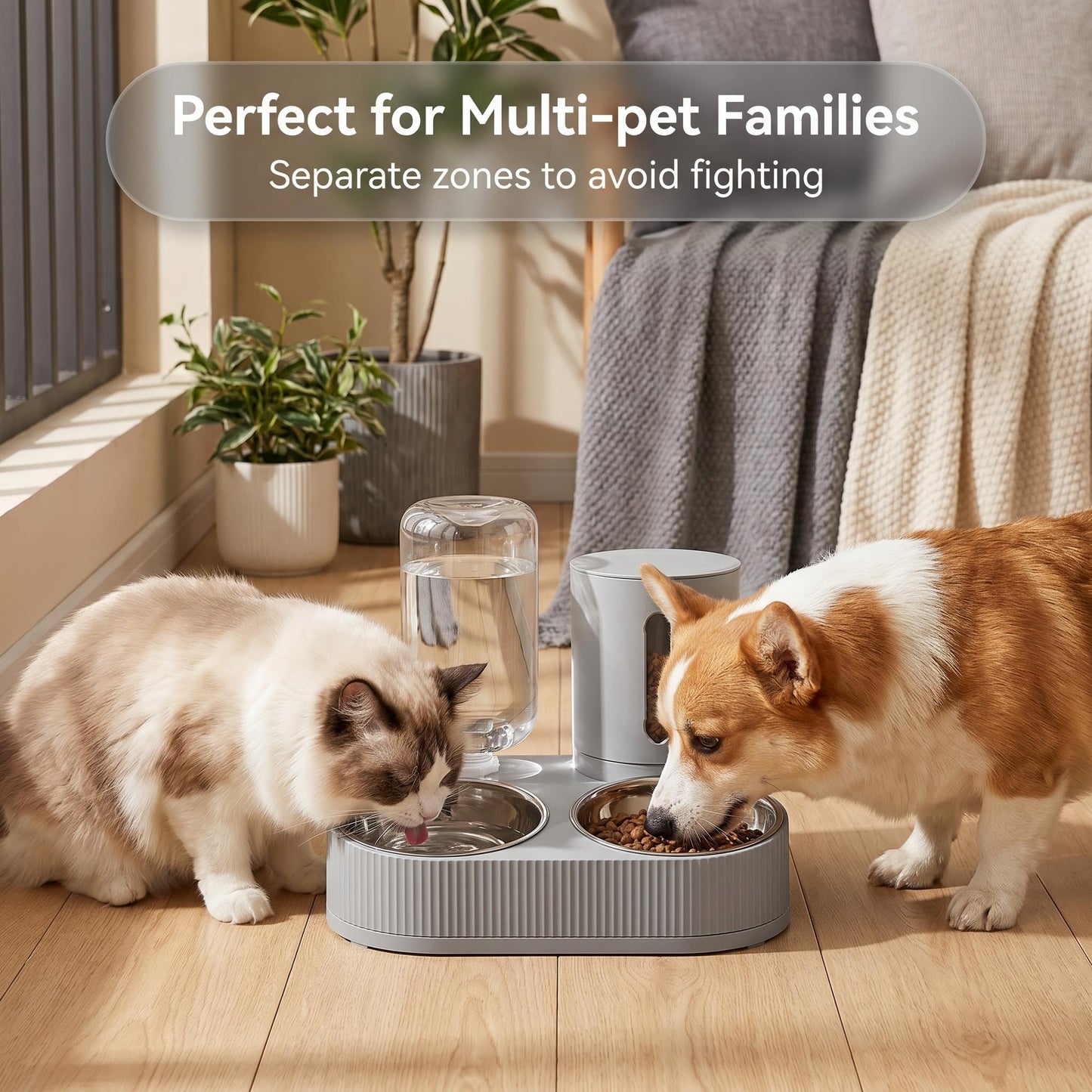 🐱🐶 360°-ban forgatható intelligens automatikus állateledel-adagoló – távoli vezérlés alkalmazáson keresztül, elakadásgátló funkcióval, kettős áramellátással, utánvéttel