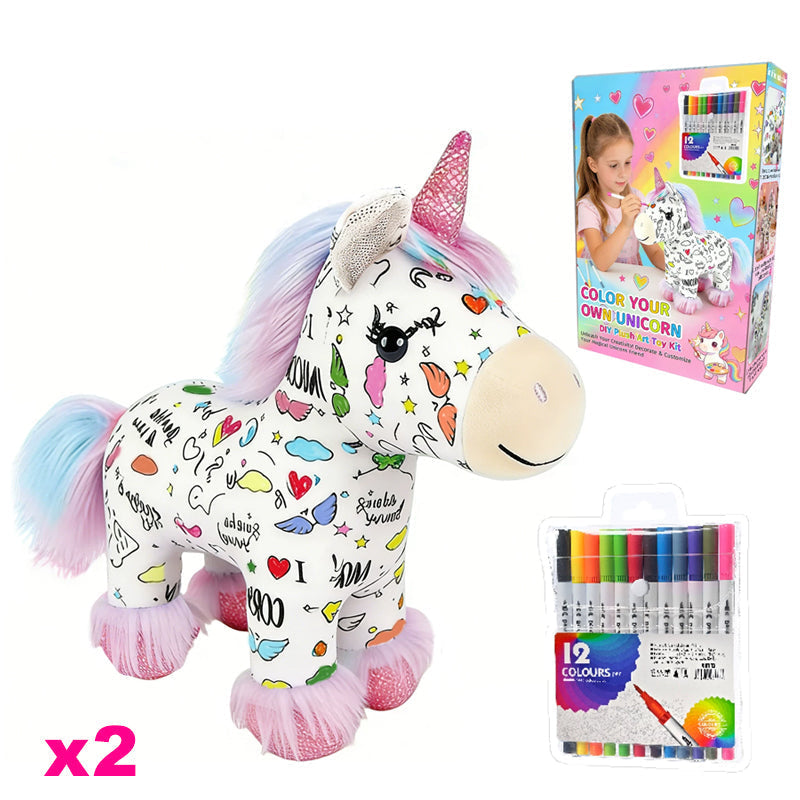 🦄🎨 Egyszarvú plüssállat kifestő készlet – Készítsd el saját kezűleg a plüssállatodat! Biztonságos, mérgező anyagoktól mentes festékek, amelyek fejlesztik a gyermekek kreativitását. Átvételkor fizethető 🧸✨
