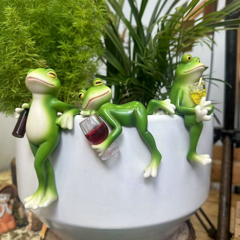Béka alakú virágcserép-dísz | FROGDEC