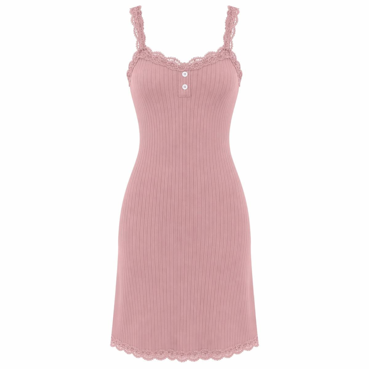 Kényelmes női otthoni hálóing finom csipke részletekkel | NIGHTGOWN