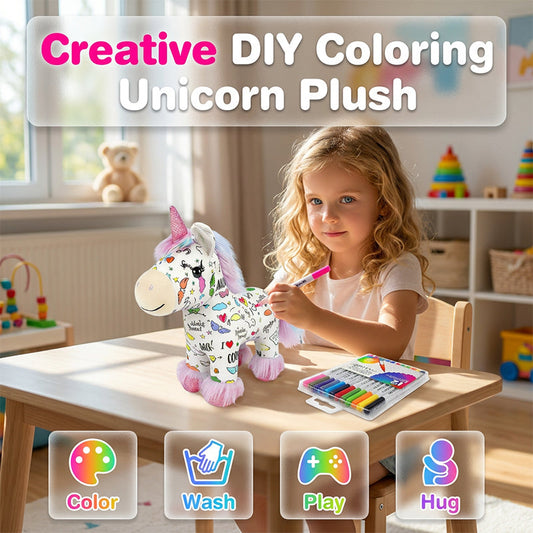 🦄🎨 Egyszarvú plüssállat kifestő készlet – Készítsd el saját kezűleg a plüssállatodat! Biztonságos, mérgező anyagoktól mentes festékek, amelyek fejlesztik a gyermekek kreativitását. Átvételkor fizethető 🧸✨