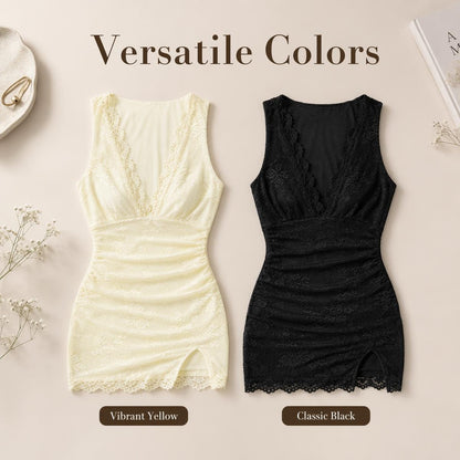 🖤 Csipke mély V-nyakú testhezálló mini szoknya | SKIRT