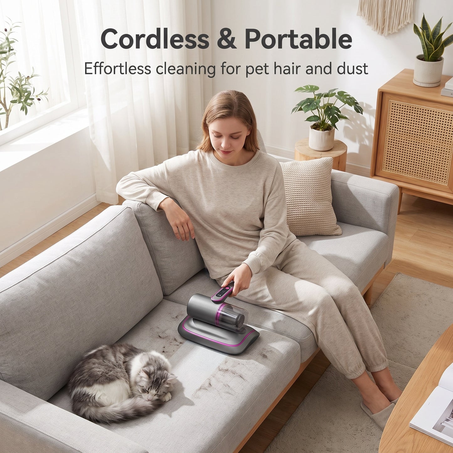 🛏️ Átlagos porszívó – magas frekvenciájú rázás + UV-fertőtlenítés, mélyreható poreltávolítás és tisztítás, ágyakhoz, kanapékhoz és plüssjátékokhoz egyaránt használható, utánvéttel