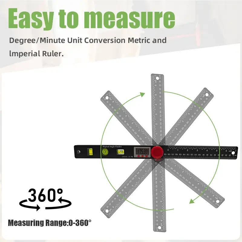 4 az 1-ben digitális szögmérő, vízmérővel | ANGLE RULER