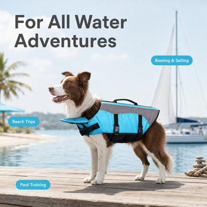 🐾 Állítható pántos kutya úszó mentőmellény | LIFE VEST