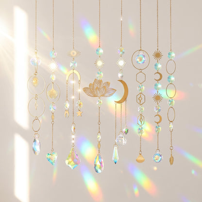 🌈✨Dekoratív napfényfogó kristály medál szett