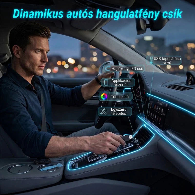 💡🚗 LED-es autó belső világítószalag