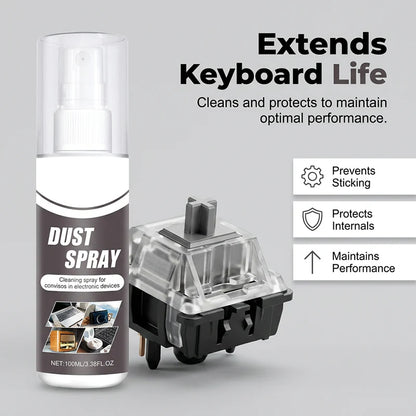 🧼 Tartsd tisztán a billentyűzetedet – kifejezetten billentyűzetekhez kifejlesztett, kíméletes összetételű tisztító spray, finom porlasztással – pénz-visszafizetési garancia 💻