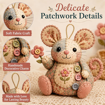 🐭🧵 Patchwork egér DIY varrókészlet – Varrj meg saját kezűleg egy aranyos kis egeret, kezdőként is könnyedén meg tudod csinálni