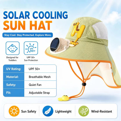 🌞👒 Napenergiával működő ventilátoros sapka – UPF50+ napvédelem + hűsítő szellőzés, a nyári szabadtéri séták „kis légkondicionálója”, utánvéttel