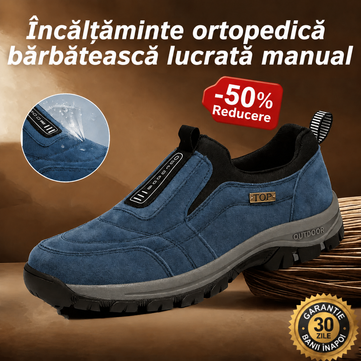 🎁Ultima zi pentru a te bucura de o reducere de 50%! Nu rata ocazia! ⏰ Ameliorează durerile de picioare și fasciita - Încălțăminte ortopedică impermeabilă și antiderapantă.