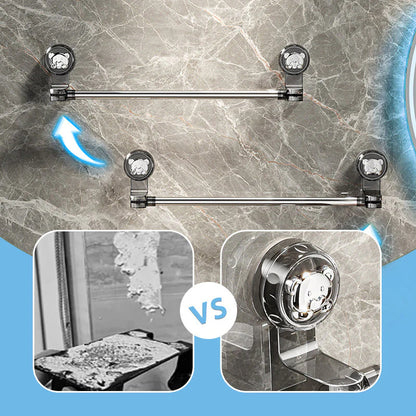 🚿🔩 Állítható törülközőtartó tapadókoronggal – Fúrás nélkül · Erős tapadás · Hosszúság állítható | Fürdőszoba/konyha/bérlőknek elengedhetetlen