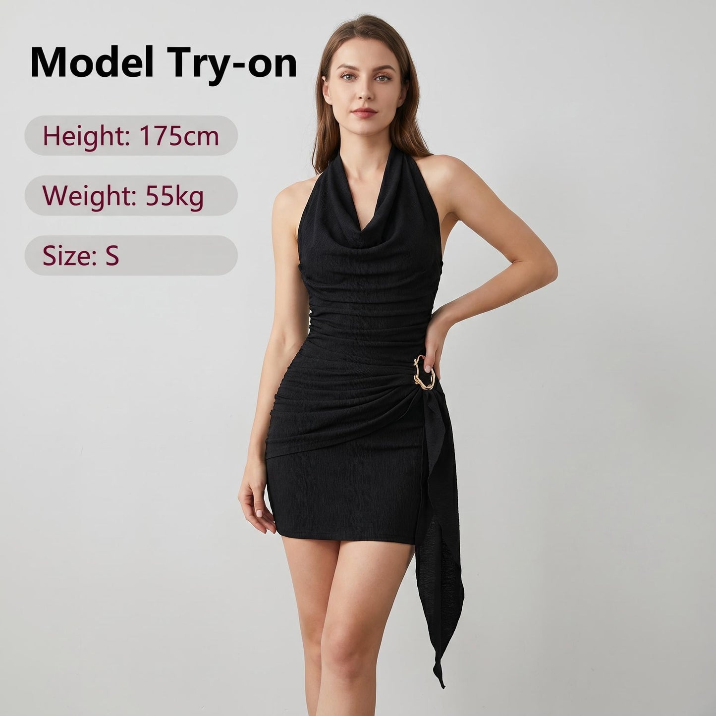 👗💫 Női, hátkivágású, karcsúsító, V-nyakú szabadidőruha