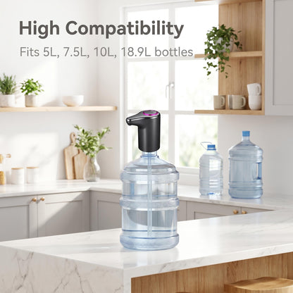 🚰 Otthoni palackos vízhez való automatikus vízszivattyú – USB-ről tölthető, hordozható vízszivattyú; egy gombnyomással adagolható, azonnal használatra kész; hordós vízhez és ásványvízhez egyaránt használható