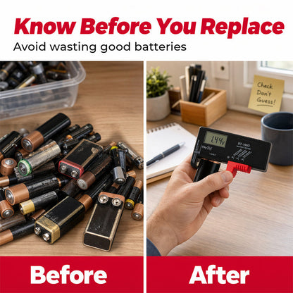 Hordozható digitális akkumulátor állapot ellenőrző műszer AA/AAA/9V elemekhez | BATTERY TESTER