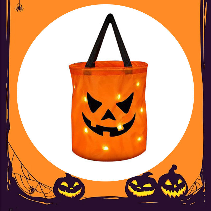 🎃 2026-os akció – Több mint 15 000 darabot adtunk el! ✨ Világító halloweeni tökös táska – LED-es világítással, tágas belső térrel 🍬