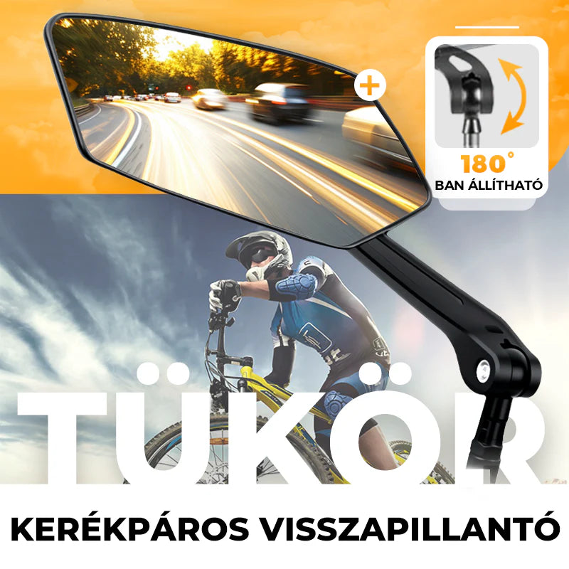 🚴 Univerzális kerékpár-visszapillantó tükör – biztosítja a biztonságos hátsó kilátást, egyszerűen és gyorsan felszerelhető a kormányra